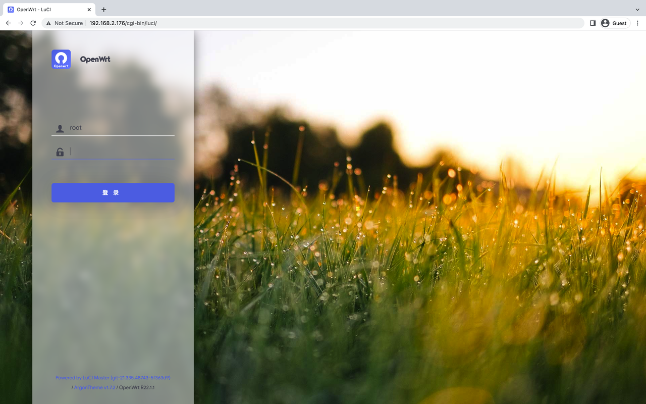 Log In OpenWRT Luci